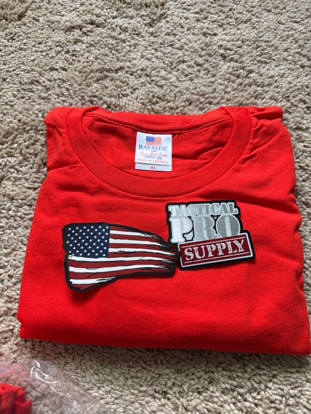 6 - Tshirts - Bayside Red Short Sleeve Graphic Tee - Tactical Pro Supply